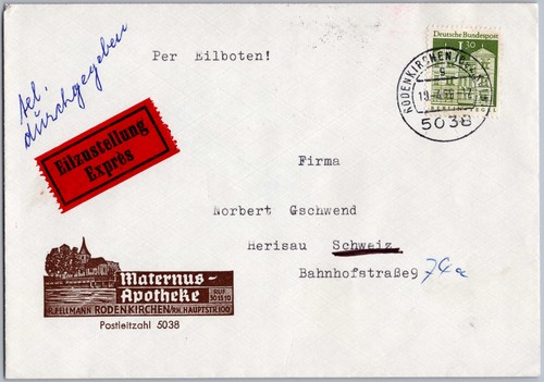 Rodenkirchen 1969 expressbrief - rodenkirchen,