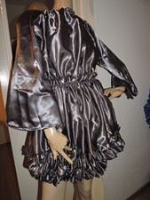 Sissy silber Satin Lolita Nylon Negligee extravagant L/XL sonderpreis