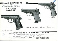 WALTHER MANURHIN Bedienungsanleitung PISTOLE PP/  PPK / SPORT Manual Polizei (77