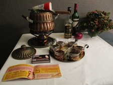 Feuerzangenbowle Kupfer "Rustikal" 6 Tassen Tablett Glas feuerfest Zuckerhutauf.