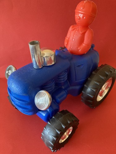 Plastik auto traktor blau - plastik,