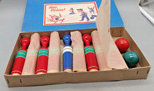 Altes Tisch-Kegel-Spiel Holz im orig. Karton  unbespielt OVP Gr. Kegel 17cm