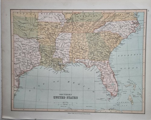 1878 antike karte südliche - antike,