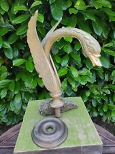 Vintage MESSING Brunnenfigur 4kg SCHWAN Wasserspeier Gartenteich Wasserspender