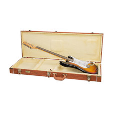 Crossrock Holzkoffer für E-Gitarren, Fender Telecaster & Stratocaster–Redwood