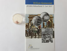 10 Euro Silbermünze Deutschland 2003, 50 Jahre Volksaufstand, PP OVP mit Folder
