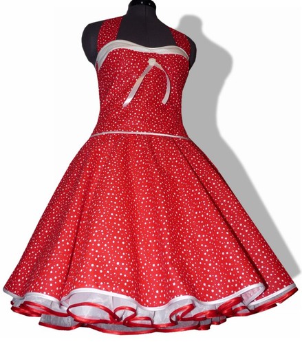 50er petticoatkleid rot - petticoatkleid, punkte