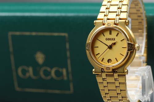 Gucci 9200l gold dial - dial, date