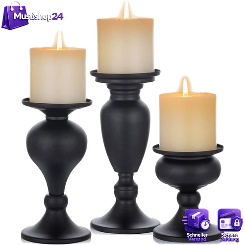Kerzenleuchter 3er set schwarz - kerzenleuchter,