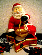 Weihnachtsmann Teelichthalter Keramik große Figur Weihnachten Deko