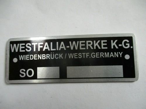 Typenschild westfalia werke - typenschild,