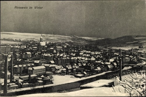 Roßwein sachsen panorama - ak,