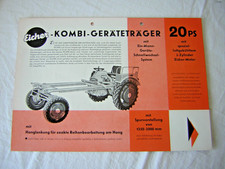altes original Traktor Prospekt - Eicher Kombi Geräteträger 20 PS Schlepper