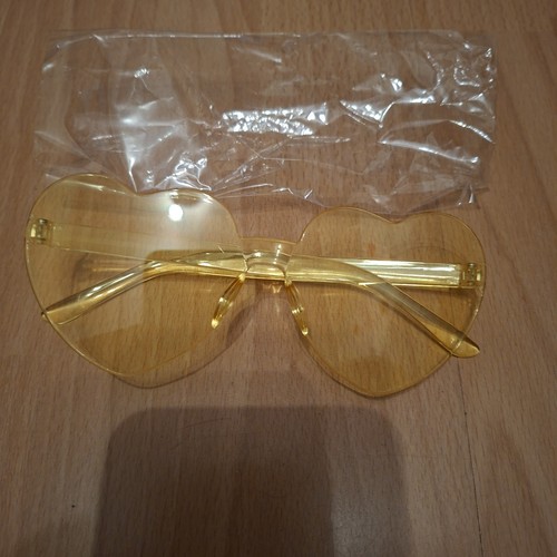 Herzförmige gelbe brille - gelbe,