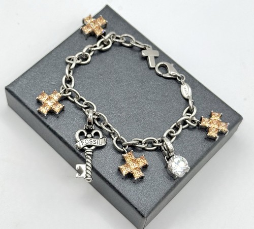 Fossil charm armband edelstahl - fossil,