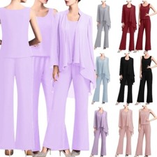 DE ranrann Damen Eleganter Partyanzug Chiffon Elegant Hosenanzug Festlich Outfit