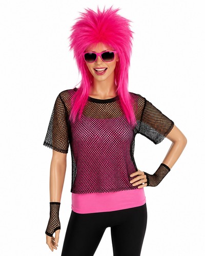 80er jahre netzshirt damen - 80er,