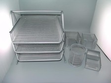 ▀▄▀▄▀ Schreitisch Organizer DIN A4 - Metall - grau - Zettelhalter ▀▄▀▄▀"