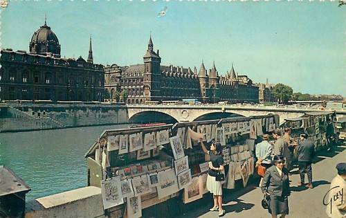 Vintage ansichtskarte paris - vintage,