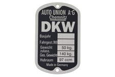 Typenschild für DKW RT 100