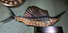 Schwertfisch 94 cm x 33 cm aus Holz Fisch Wanddekoration swordfish Wall Deco