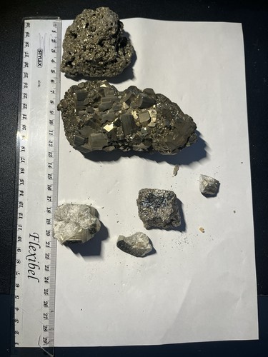 Pyrit set große - pyrit-set, (katzengold):