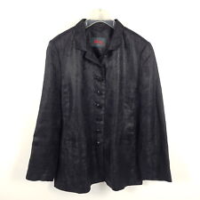 Mothwurf Blazer Damen Gr. 38 M Blau Leinen Jacquard Trachtenjacke Jacke Glänzend