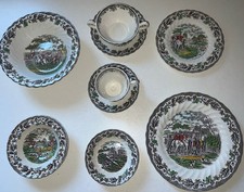 Porzellan Keramik Myotts Country Life Fine Staffordshire Dessert Schüssel 9Teile