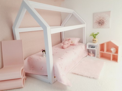 Puppenhaus einzelbett mit - puppenhaus,