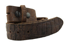 WESTERN-SPEICHER Ledergürtel Wechselgürtel Reptil Kroko Prägung Braun