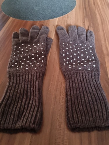 Braune damenhandschuhe mit - braune,