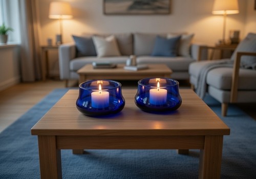 Tellichter blau ikea 2er - tellichter,