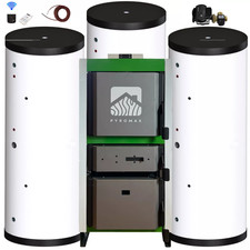 Holzvergaser Set Scheitholzkessel PyroMax Holzkessel Komplettpaket 40 kW / A+