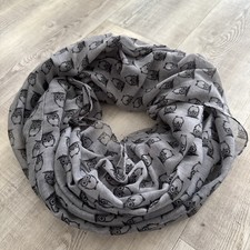 Damen Tuch Loop grau schwarz