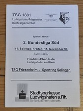 ++MAGAZIN TSG FRIESENHEIM - SPORTRING SOLINGEN 15.11.1996 TOP-ZUSTAND++