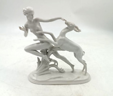 Gruppe Porzellan Art Deco Schaubach Kunst, Wallendorf - Nymphe Mit Reh