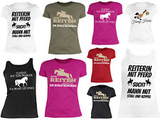 Damen Pferde T-Shirt - Pferde Motiv / Spruch - Damen Trägershirt Reitsport 