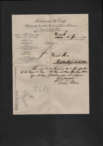 Einbeck brief 1912 salzmann - einbeck,,