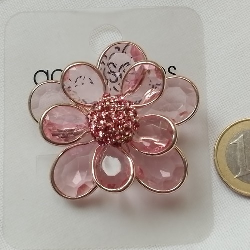Brosche rosa große - , blume