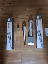 2 Stück Blomus EDELSTAHL Gartenfackel 2-teilig mit Gartenstecker EDELSTAHL