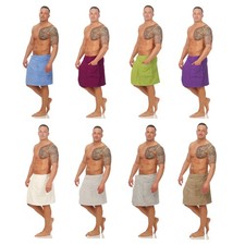 Saunakilt Herren Saunatuch  mit Klettverschluss Frottee Baumwolle Sarong Kilt