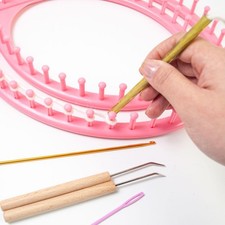 5-teiliges rundes Strick-Webstuhl-Haken-Set, Strickmaschinen-Haken für