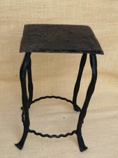 DEKO-BLUMENSTÄNDER, BLUMENHOCKER, 4-Fuß Metall Schmiedeeisen 19,5 cm schwarz alt