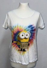 Damen Minions T-Shirt Top Gr. M Love Shirt Batik Muster Tie Dye Shirt Oberteil