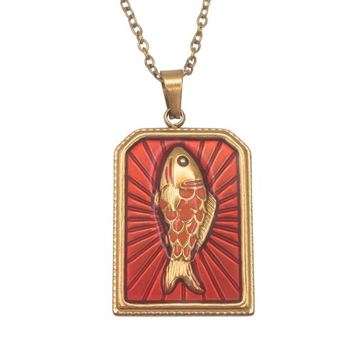 Fisch kette gold edelstahl - fisch,