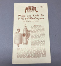 original AMAL Vergaser Winke Kniffe Typ 68 NSU Quick Pony Victoria V99 3999-6