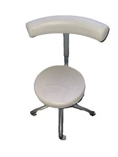 Drehhocker mit Lehne – Weiß – Höhenverstellbar & Rollbar