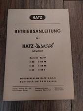 Original Betriebsanleitung Hatz Diesel Motoren E 80 bis E 89 F Landwirtschaft