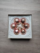 6 Weihnachtskugeln Pink mit Motiv Einseitig 3 Matt 3 Glänzend ca. 5,2 cm Groß 