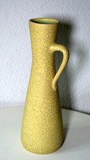 WGP Ernst Lösche Keramik Craquelé Henkelvase Bodenvase pastellgelb 50er